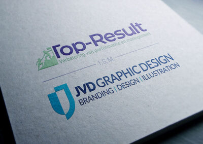 Samenwerking bedrijfsontwikkeling: Top-Result & JVD graphic design